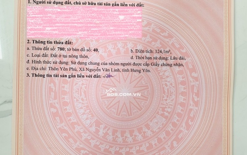 Bán 124m2 đất giãn dân Giai Phạm, mặt đường TL381, Cạnh KCN Phố Nối A, làm dòng tiền đợi X2